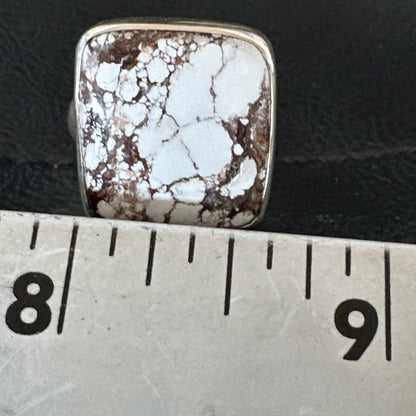 Mens Womens Wild Horse Turquoise Navajo Sterling Silver Ring Sz 7 17346