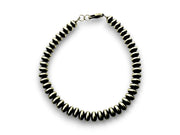 Navajo Rondelles Saucer Flat Bead Bracelet 5mm 8" | Sterling Silver | Authentic Native American Handmade | 97508