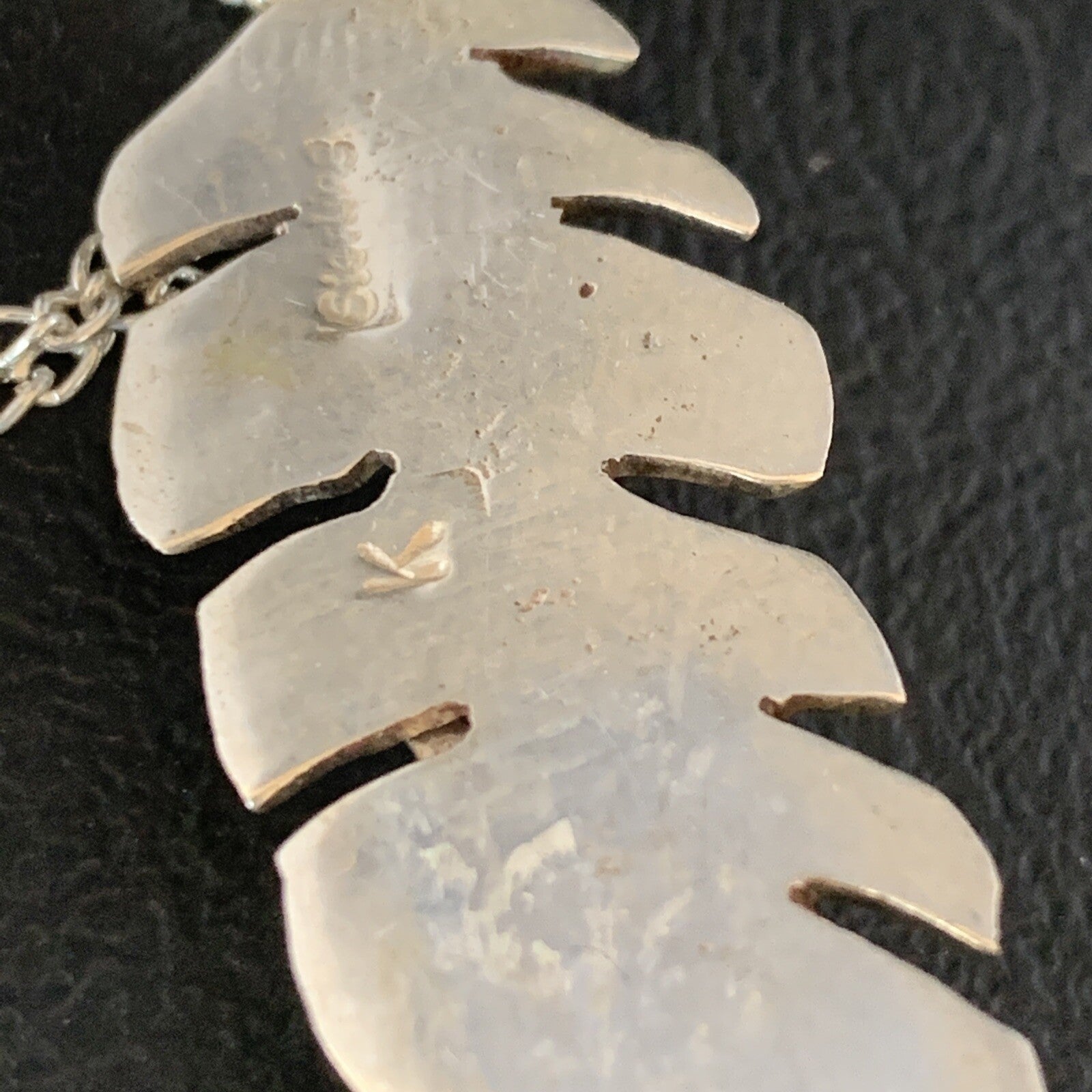 Womens Navajo Blue Turquois Sterling 16" Necklace Feather Pendant 13686