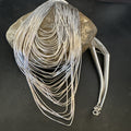 Statement Graduated Bib Heishi Liquid 49S Necklace 28" | Sterling Silver | Authentic Native American Handmade | 17768