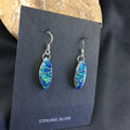 Blue Opal Inlay Navajo Earrings | Sterling Silver | Authentic Native American Handmade | 2015