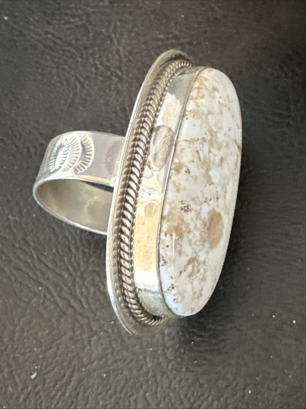 Native American Wild Horse Turquoise Navajo Sterling Silver Ring Size 8 19824