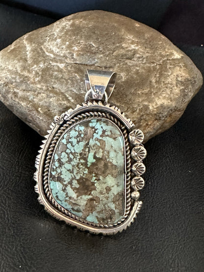 XL Men Women Blue Turquoise Pendant Navajo Sterling Yazzie 19526