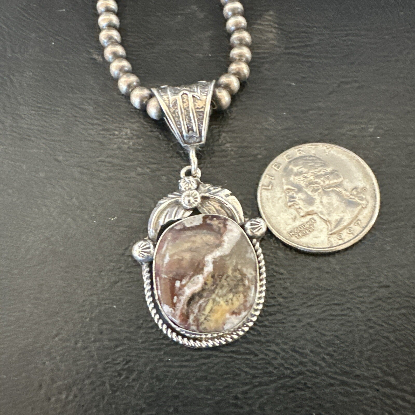 Mens Womens Wild Horse Turquoise Pendant Navajo Sterling Silver Necklace 17801