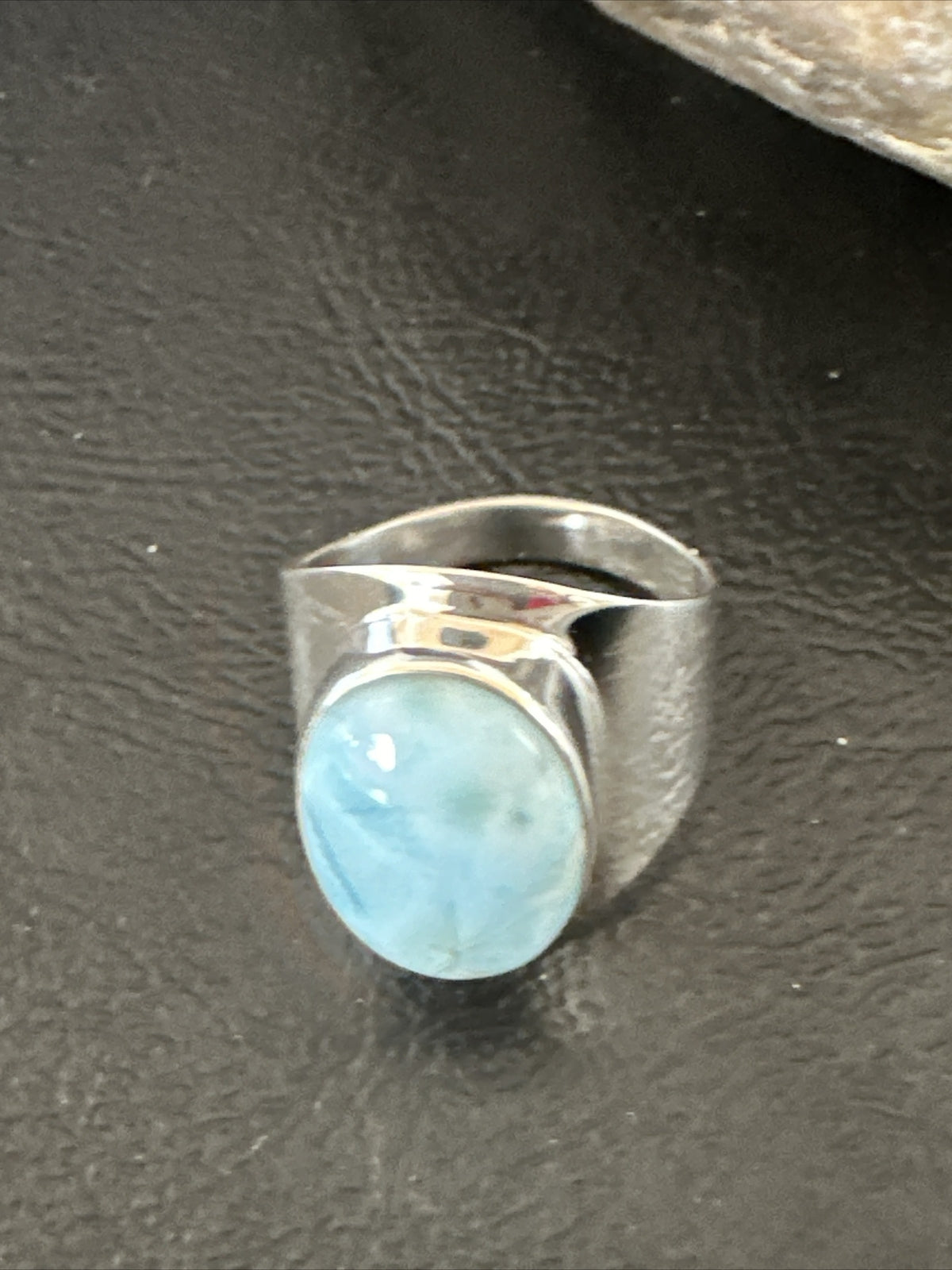 Womens Blue Larimar Navajo Sterling Silver Ring Size 9 17674