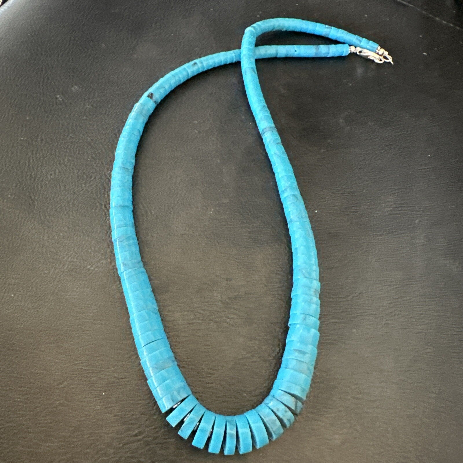 Santo Domingo Stabilized Blue Turquoise 20” Necklace 18469