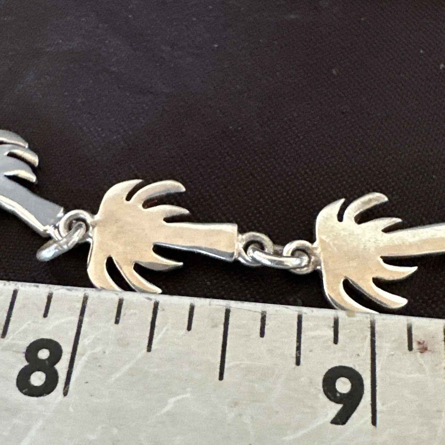 Palm Tree Old Pawn Sterling Silver Link Bracelet 7” 18130
