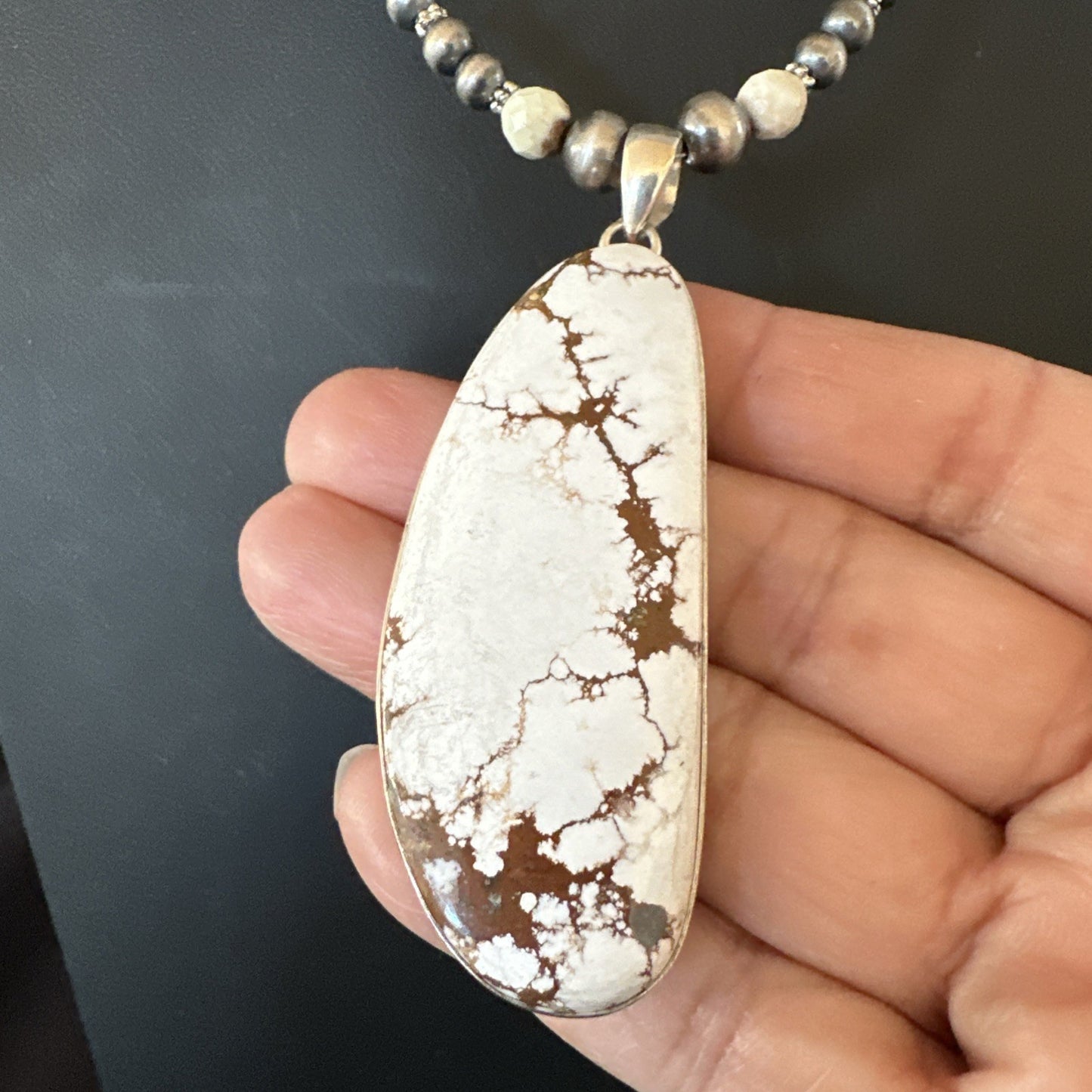 Mens Womens Wild Horse Turquoise Pendant Navajo Sterling Silver Necklace 19572