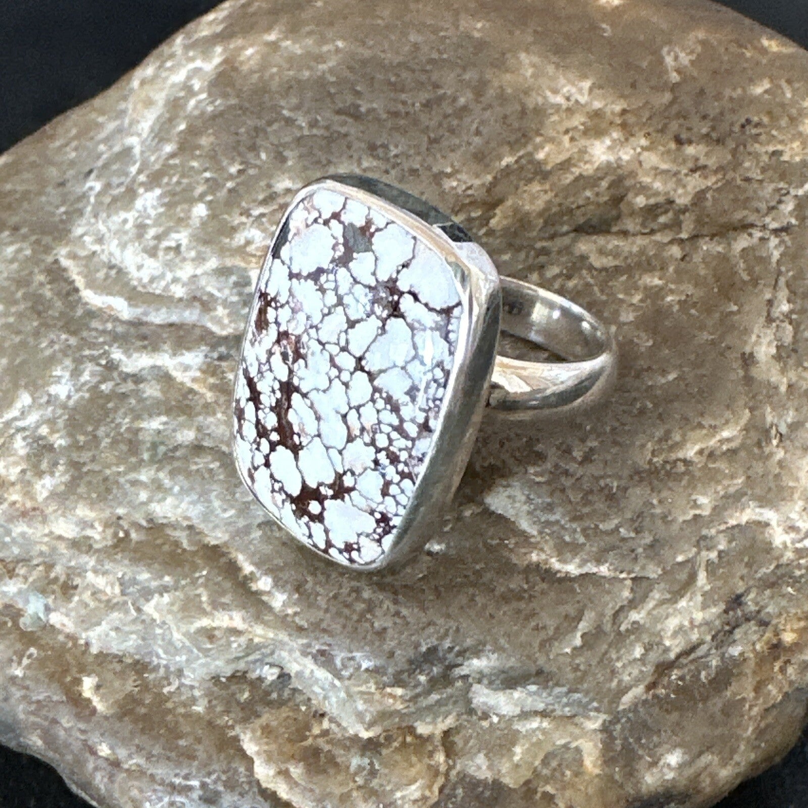 Mens Womens Wild Horse Turquoise Navajo Sterling Silver Ring Sz 7 17344