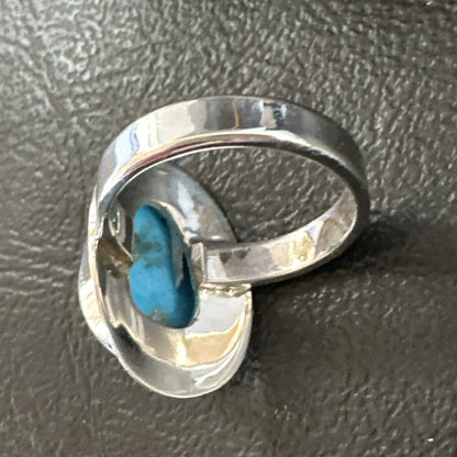WoMens Sterling Silver Robin Egg Blue Kingman Turquoise Ring Size 6 17732
