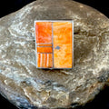 Women Orange Spiny Oyster Navajo Ring Sz 6.5 | Sterling Silver | Authentic Native American Handmade | 17797