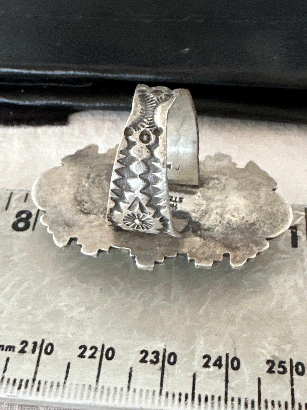 Navajo Sterling Silver Green Turquoise Ring Size 11.5 19615