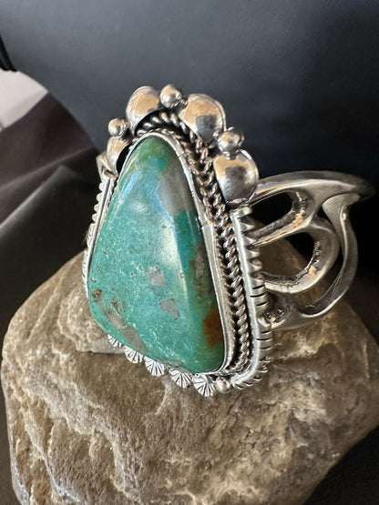 Mens Tufa Royston Turquoise Navajo Sterling Silver Cuff Bracelet 7.1" 19452