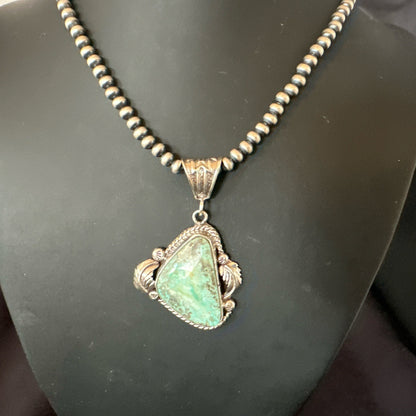 WoMens Navajo Pearls Sterling Silver Royston Turquoise Necklace Pendant 19363
