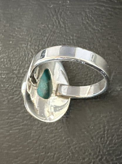 WoMens Sterling Silver Blue Kingman Turquoise Ring Size 7.5 17685