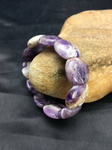 Native American Purple Charoite Stretch Bracelet 7.25" Adjustable 3019
