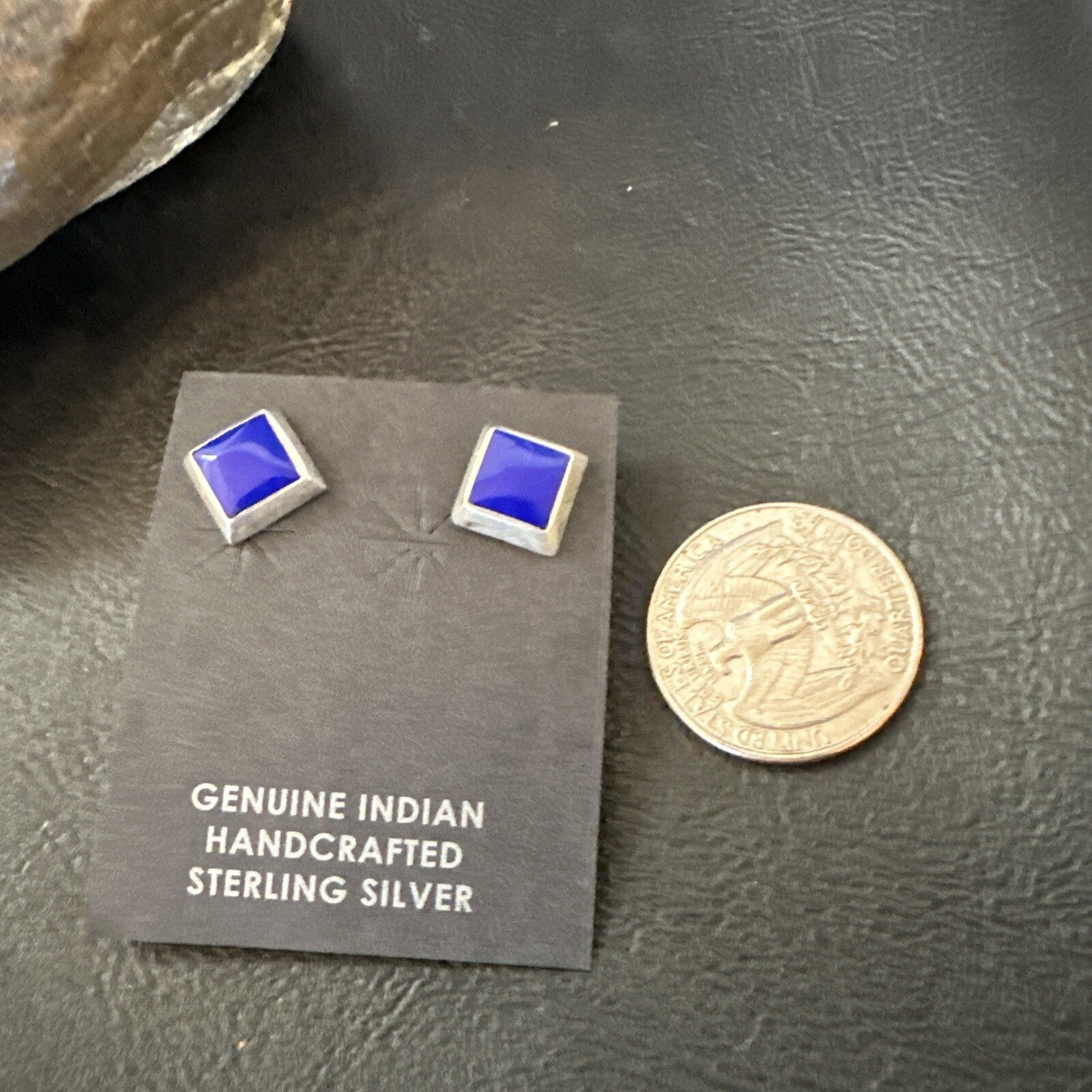 Blue Lapis Sterling Silver  Post Stud Earrings 0.25" 1063