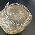 Navajo 4mm Beads 8"Bracelet | Sterling Silver | Authentic Native American Handmade | 90408