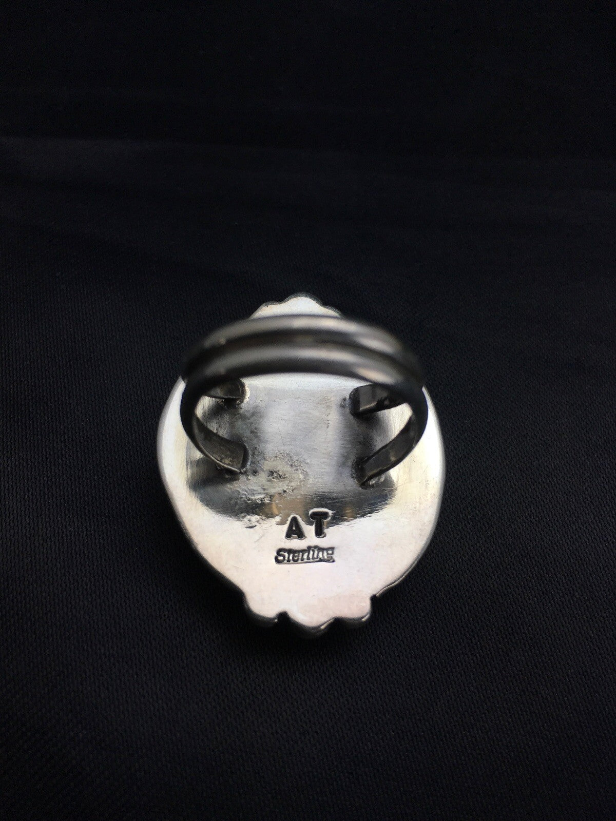 Green Gaspeite Navajo Sterling Silver Ring Size 8.25 02593
