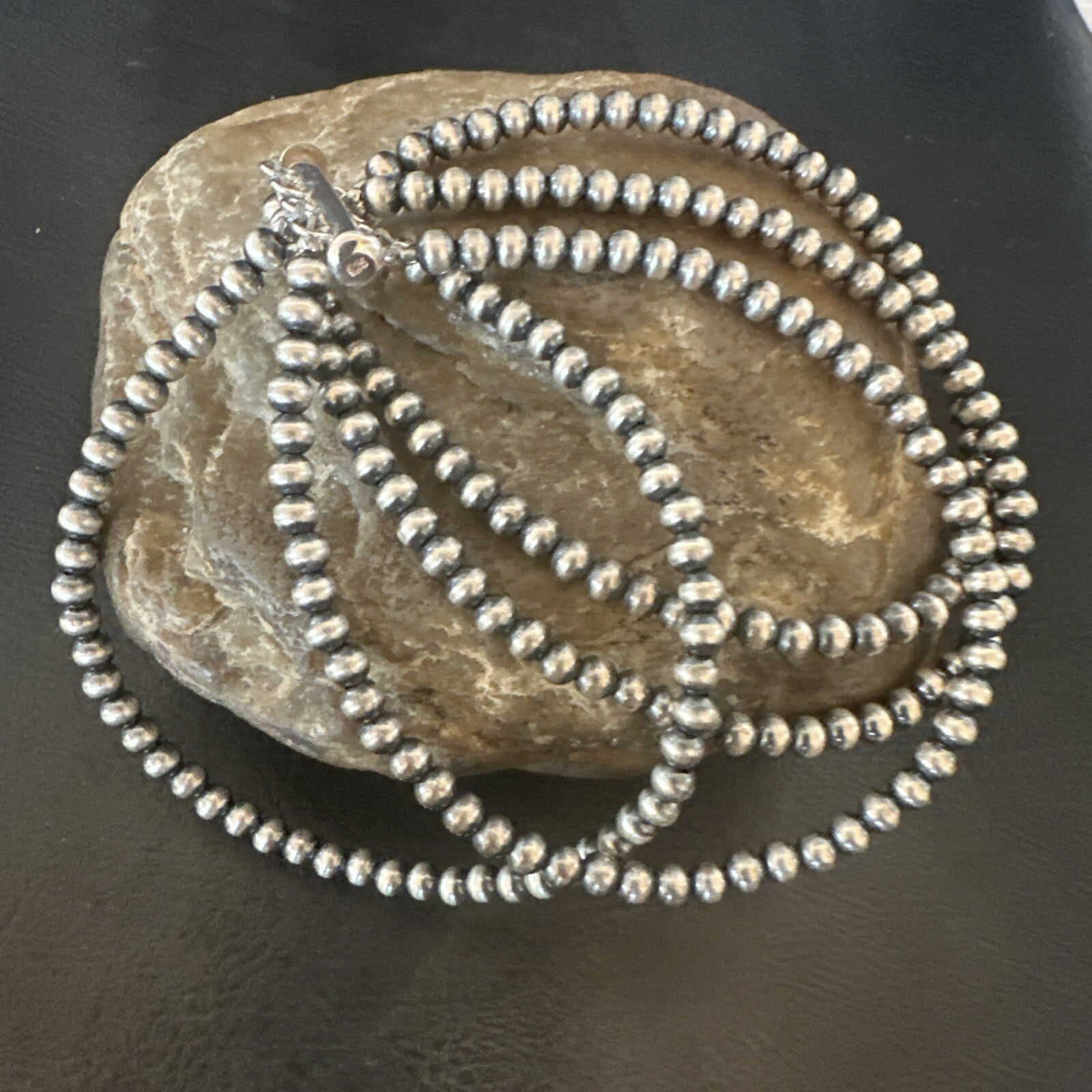 Southwestern Sterling Silver Beads 8" 4 Strand Bead Bracelet 18577