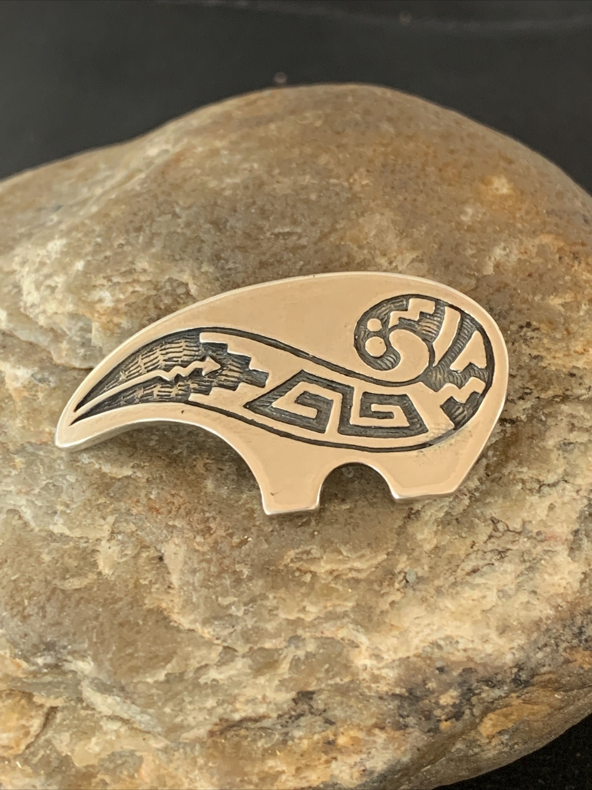 Bear Southwestern Hopi Sterling Silver Pendant 01462