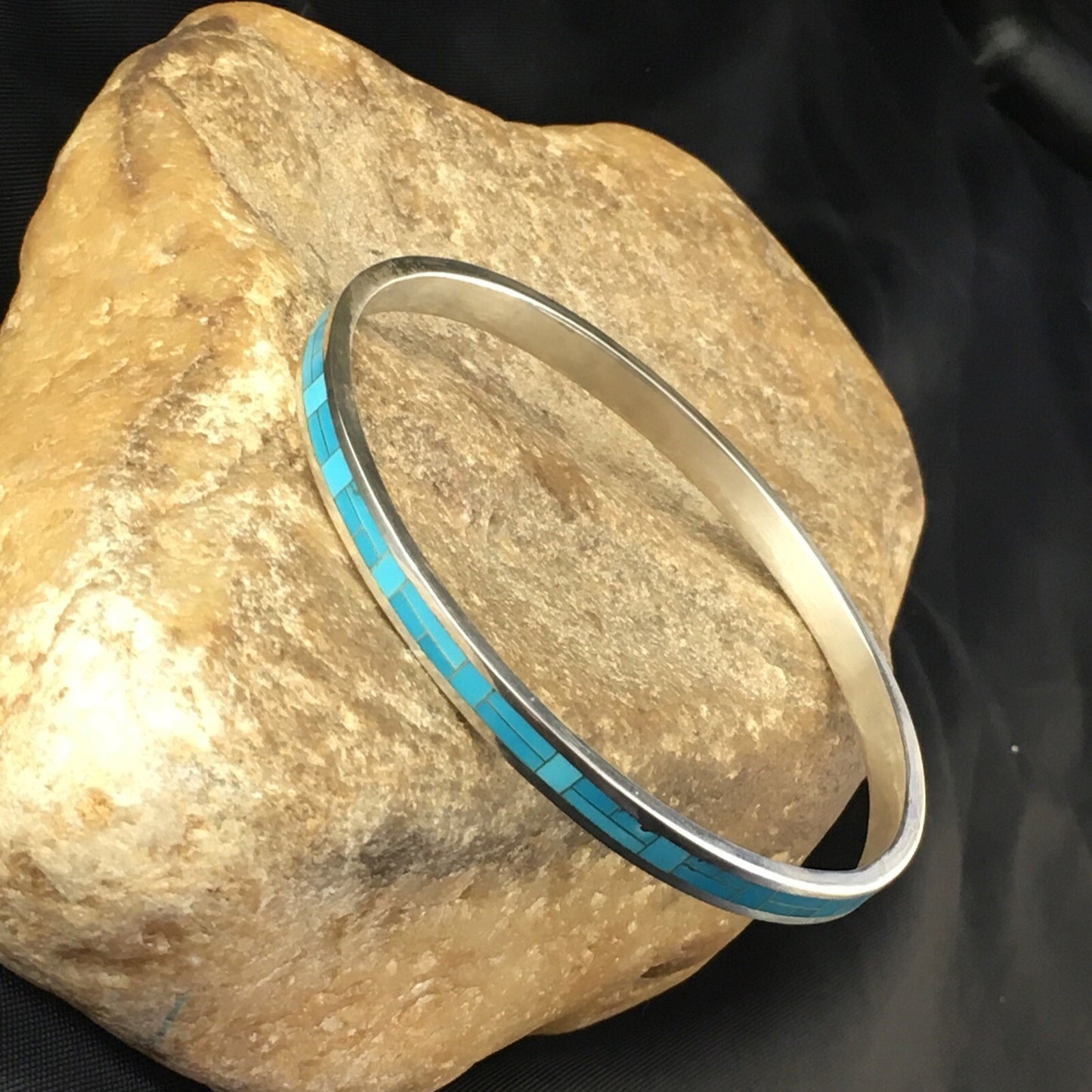 Sleeping Beauty Turquoise Southwestern Sterling Silver Bracelet 10193