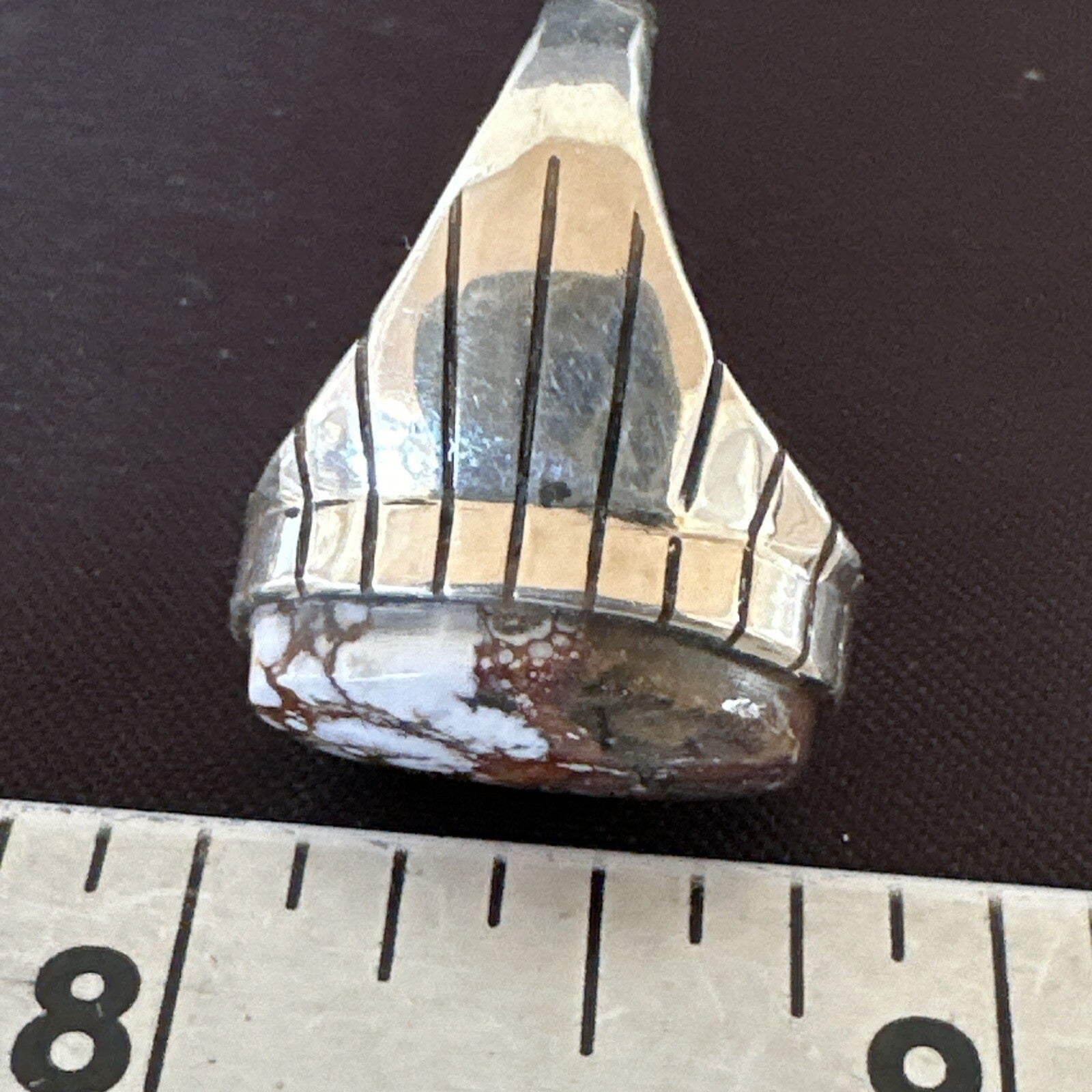 Mens Wild Horse Turquoise Southwestern Sterling Silver Ring Size 9 17792