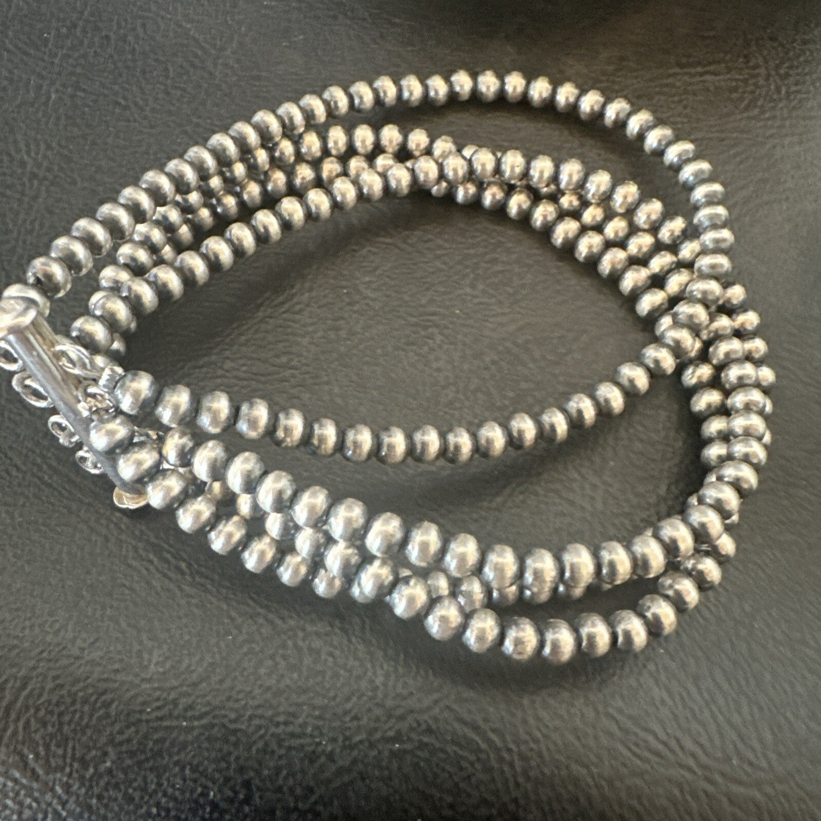 Southwestern Sterling Silver Beads 8" 4 Strand Bead Bracelet 18577