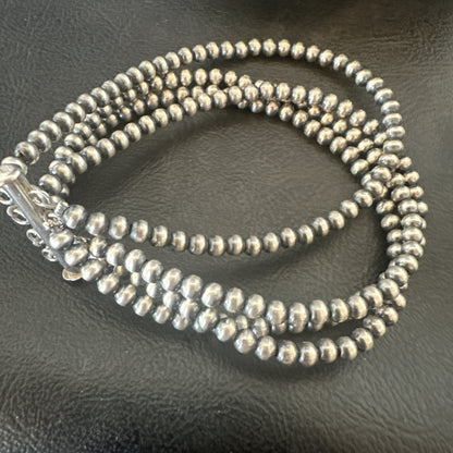 Southwestern Sterling Silver Beads 8" 4 Strand Bead Bracelet 18577