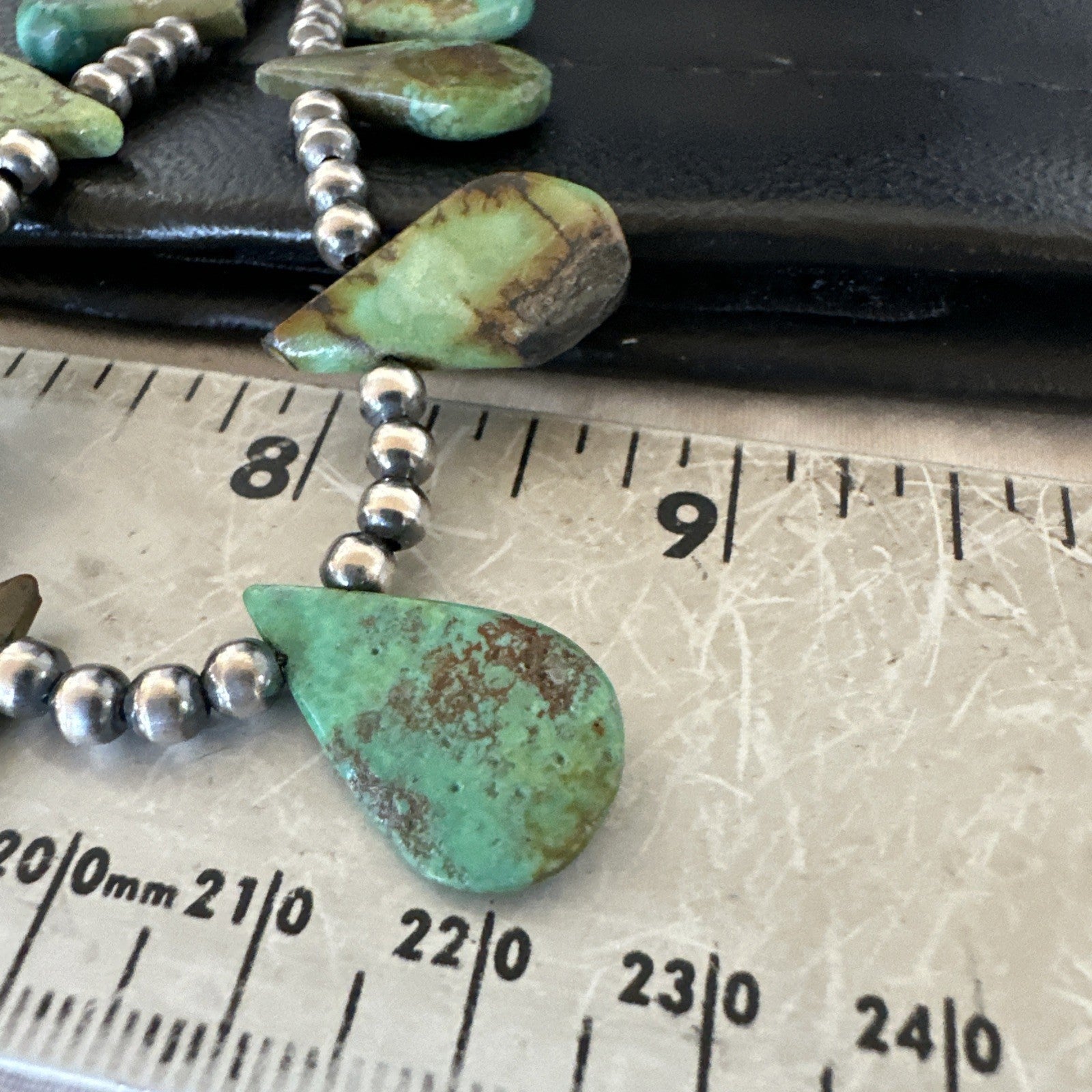 Navajo Pearls Sterling Silver Royston Turquoise 20" Necklace 00484