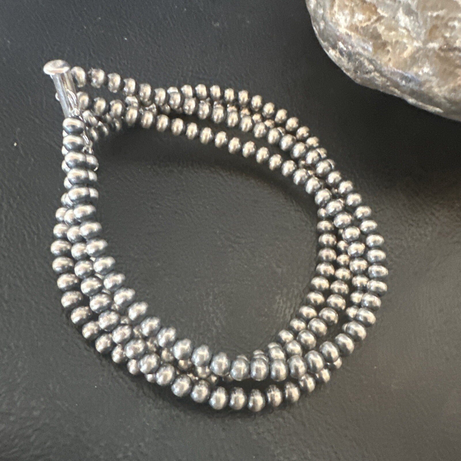 Southwestern Sterling Silver Beads 8" 4 Strand Bead Bracelet 18577