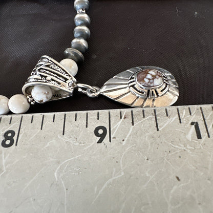 Mens Women Navajo Sterling Silver Wild Horse Necklace Pendant 23" 18272