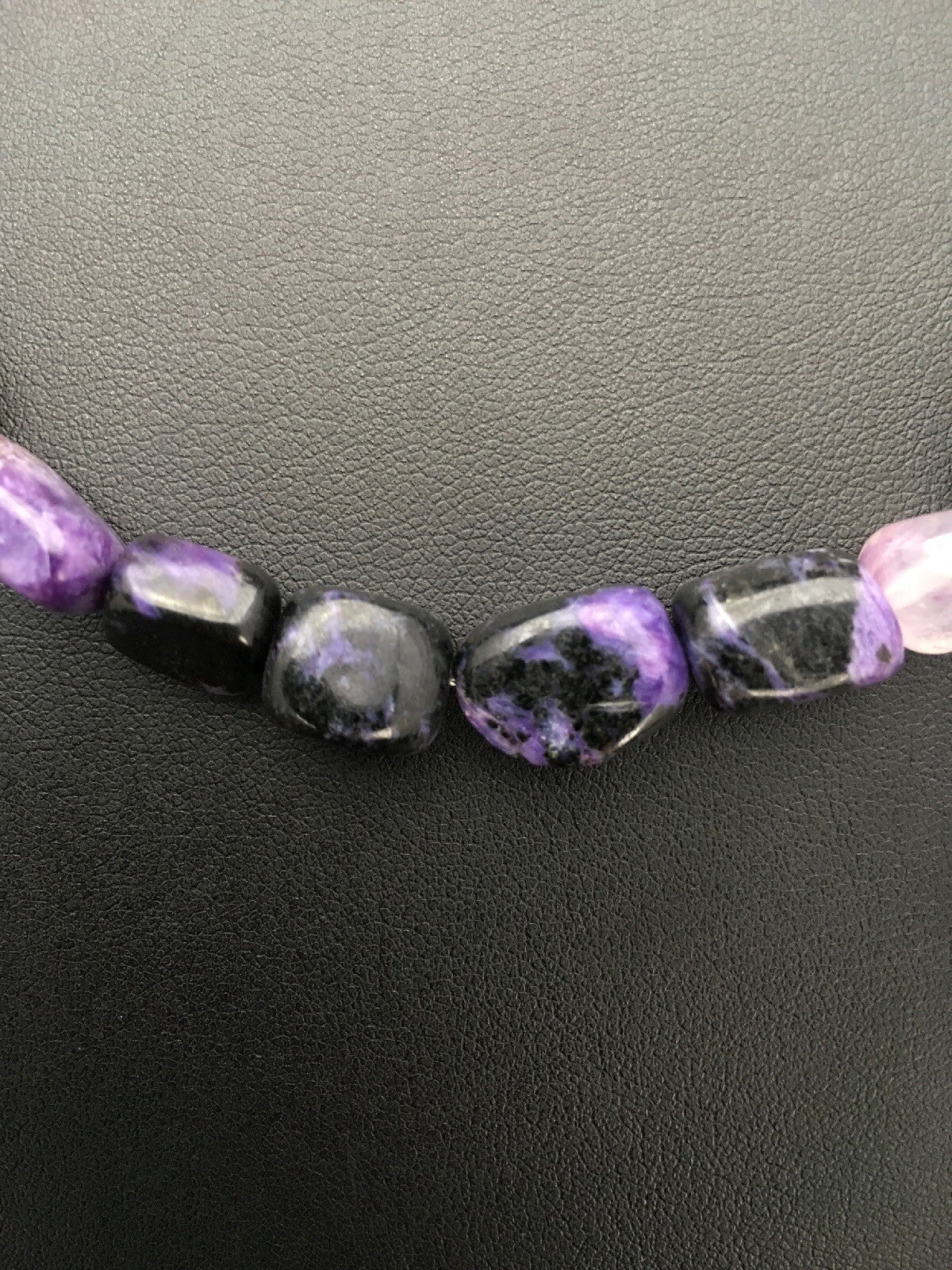 Purple Charoite Navajo Sterling Silver Beads Necklace 02700
