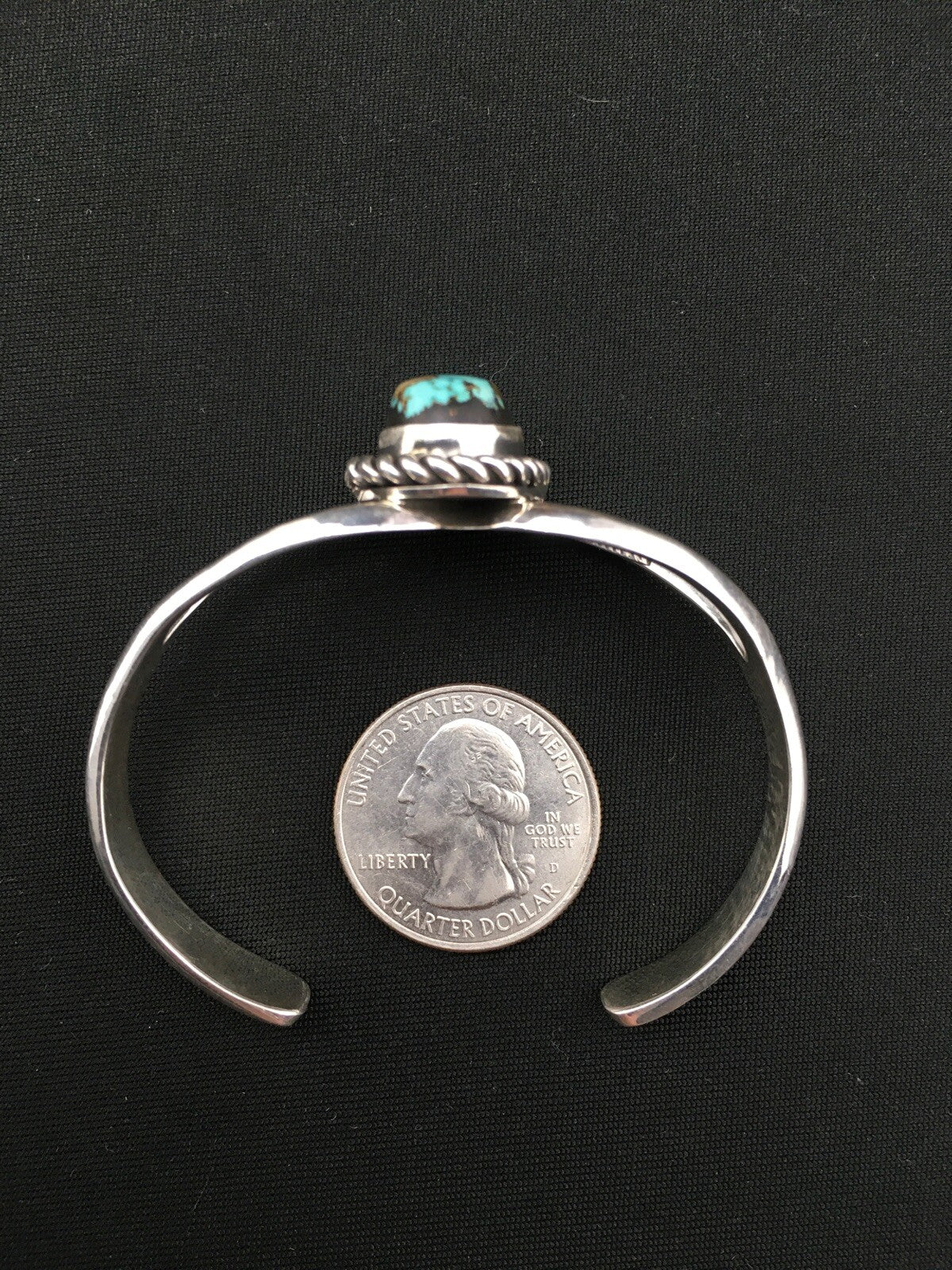 Native American Turquoise Navajo Sterling Silver Cuff Bracelet 04745