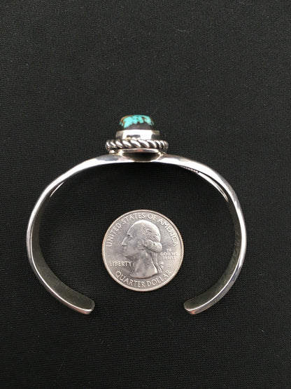 Native American Turquoise Navajo Sterling Silver Cuff Bracelet 04745