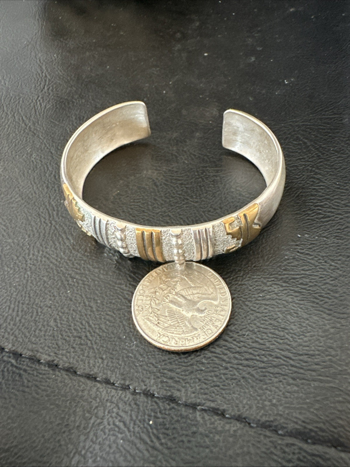 Gold filled Navajo Womens Sterling Silver Cuff Bracelet 6.75" 19700
