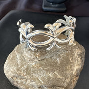 Men's Navajo Tufa Cast Cuff Bracelet | Sterling Silver | Authentic Native American Handmade | 17814