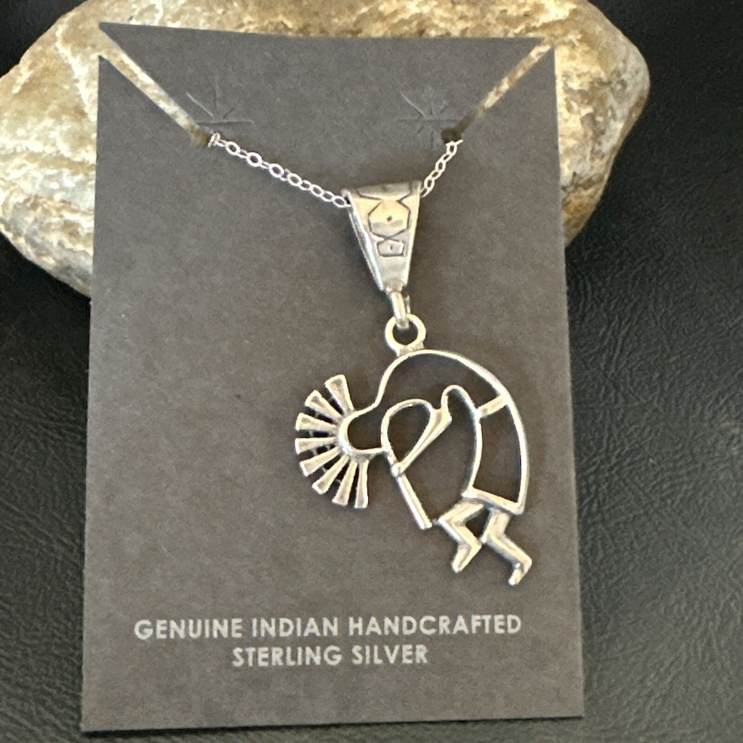 Native American Indian Kokopelli Navajo Sterling Silver Pendant 17966