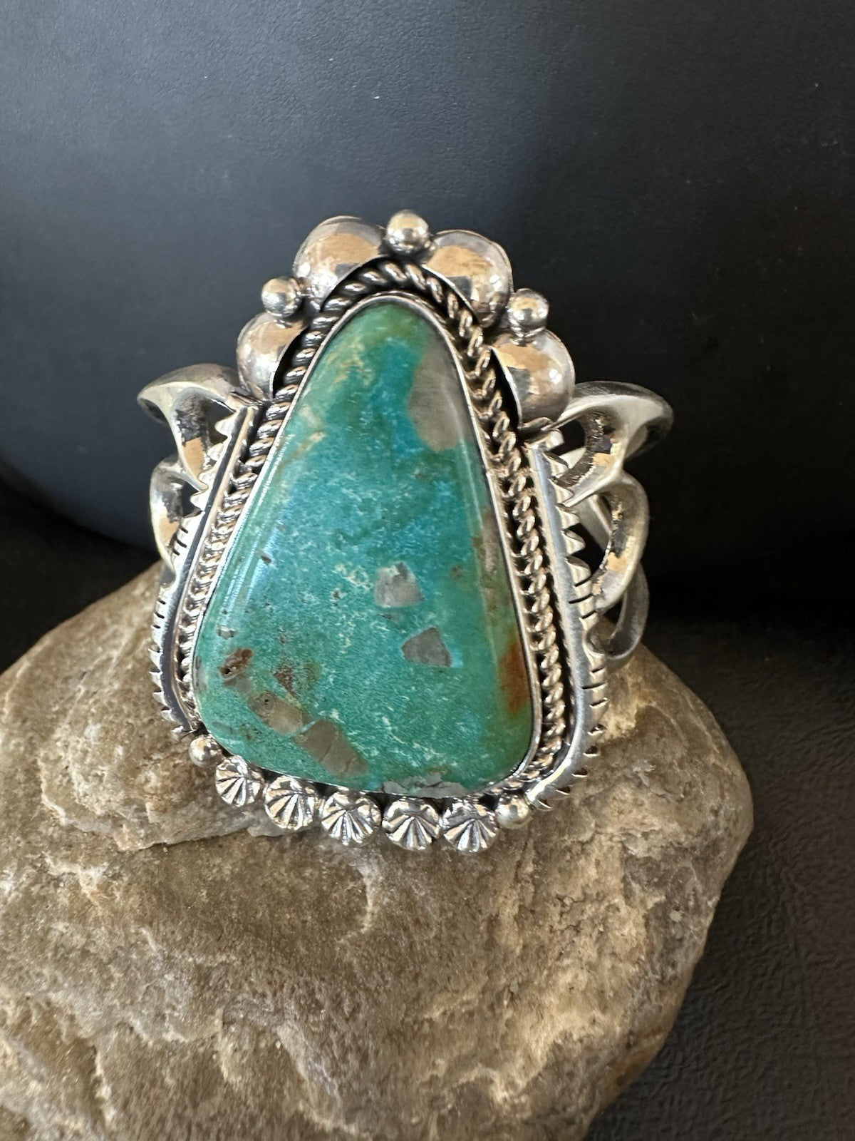 Mens Tufa Royston Turquoise Navajo Sterling Silver Cuff Bracelet 7.1" 19452