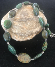 Men's Graduated Spider Web Turquoise Nugget Navajo Necklace 21" | Sterling Silver | Authentic Native American Handmade