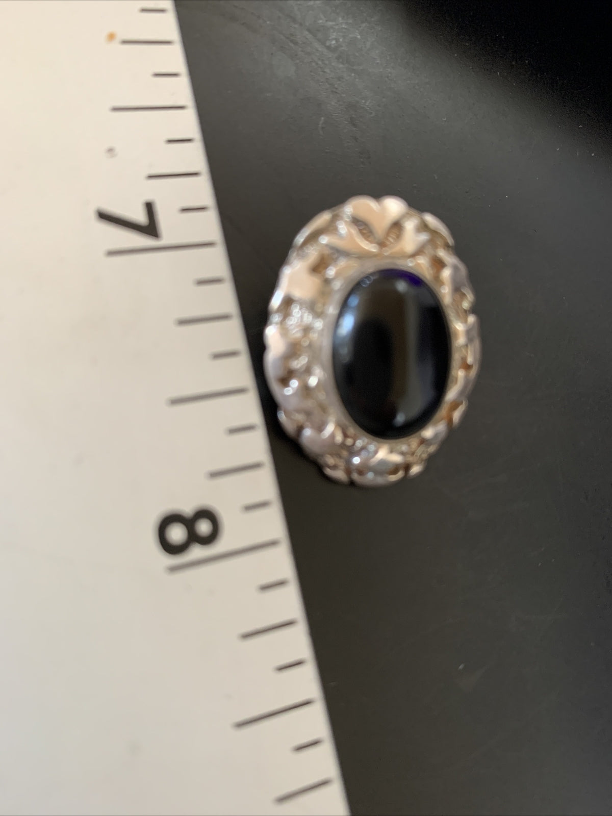 Native American Womens Nugget Sterling Silver Black Onyx Earrings 1" 13047