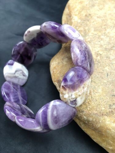 Native American Purple Charoite Stretch Bracelet 7.25" Adjustable 3019