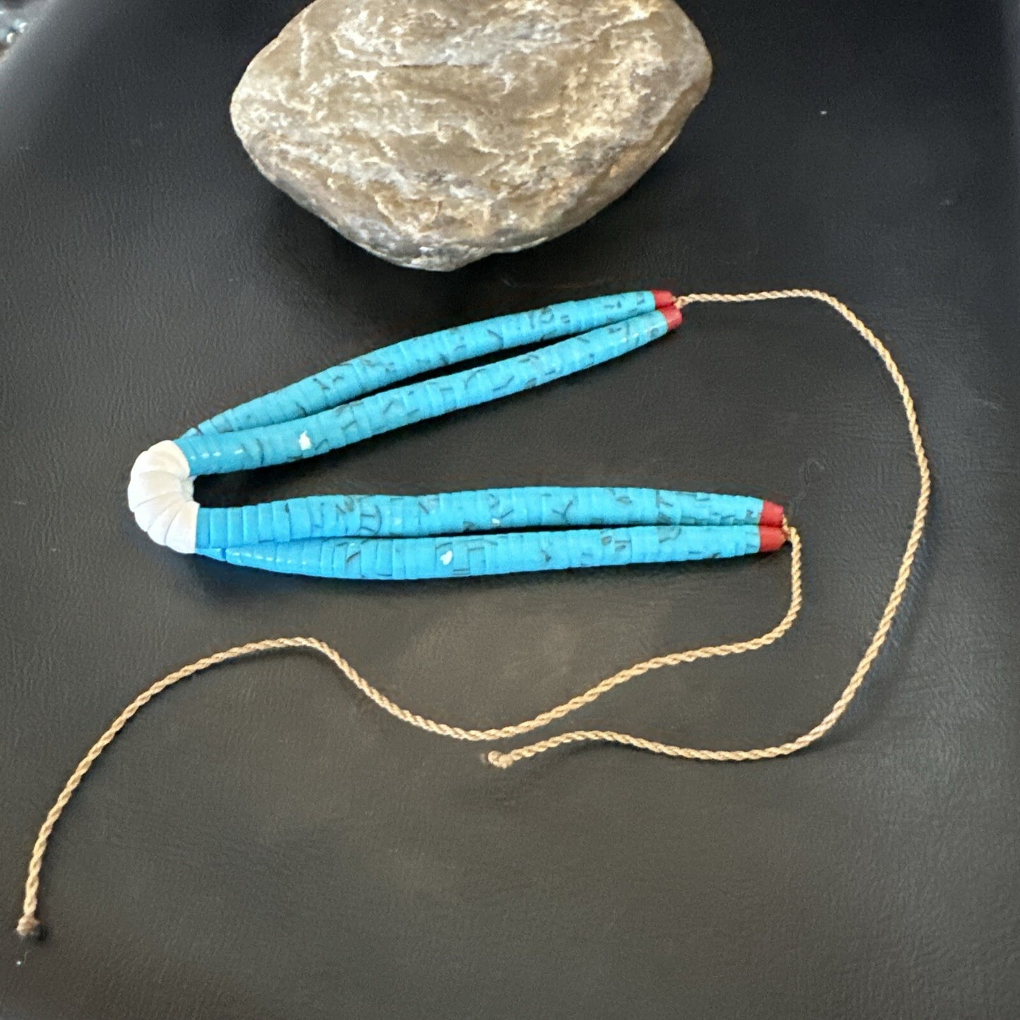 Stabilized Blue Turquoise Jacla Double White Santo Domingo 4.5" 18165