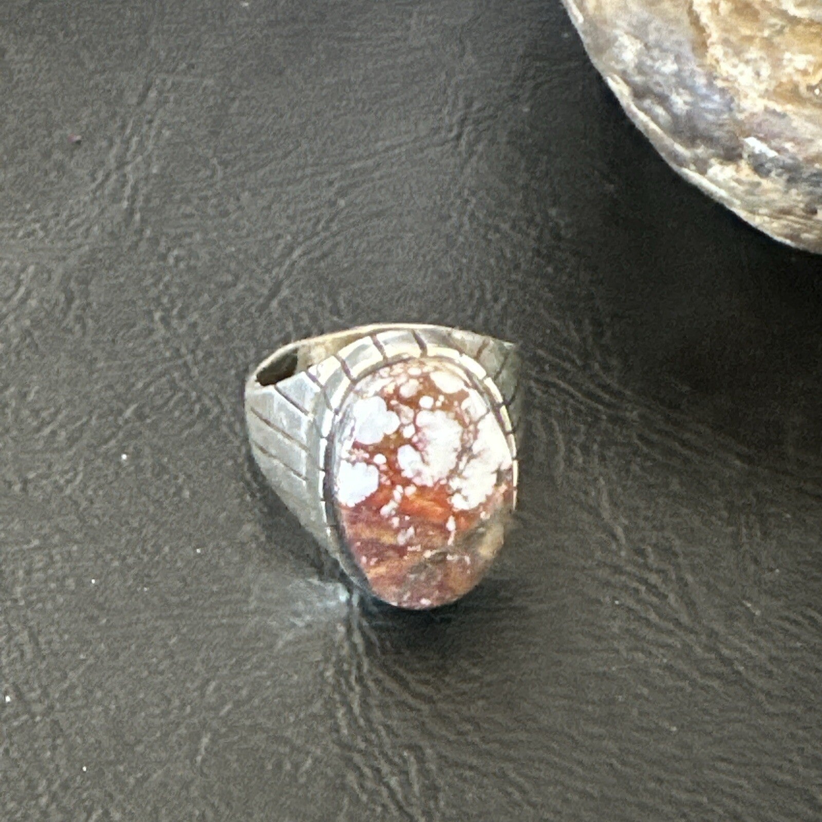 Mens Wild Horse Turquoise Southwestern Sterling Silver Ring Size 9 17792
