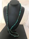 Turquoise Heishi Bead 7mm Navajo Necklace | Sterling Silver | Authentic Native American Handmade | 3725