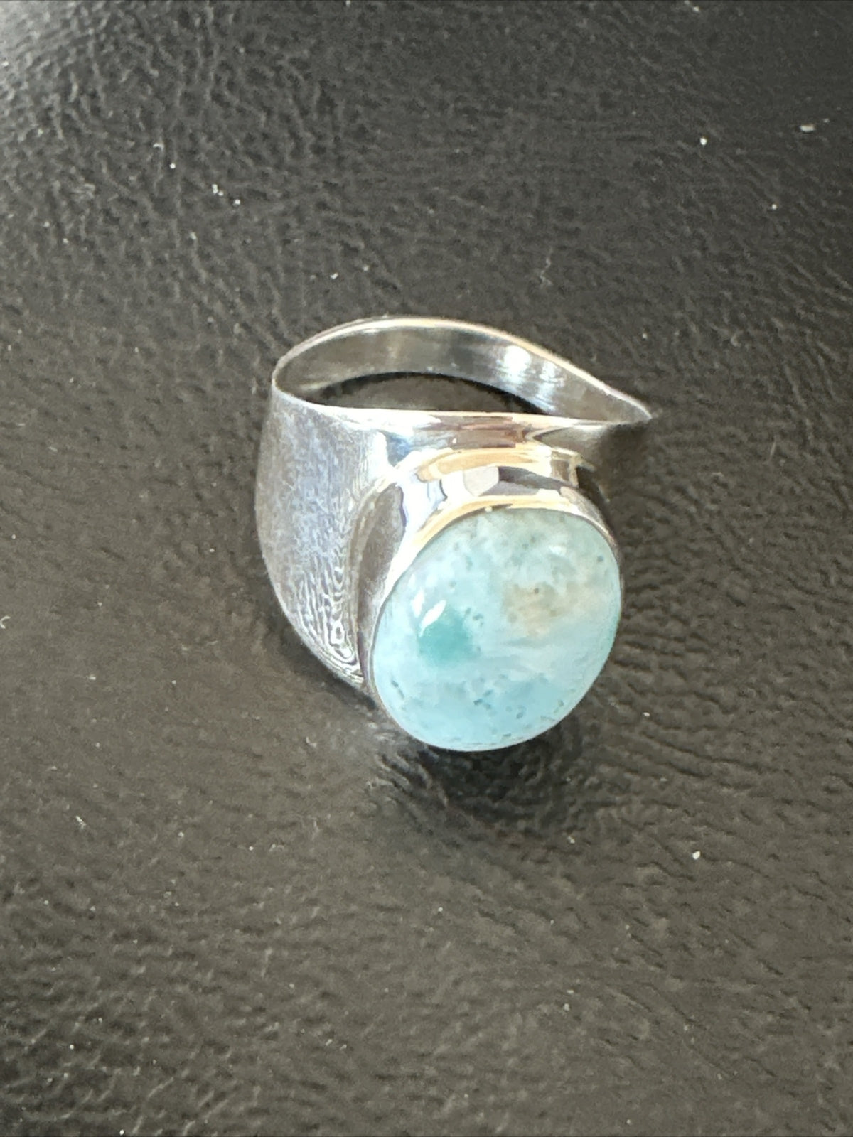 Womens Blue Larimar Navajo Sterling Silver Ring Size 9 17673