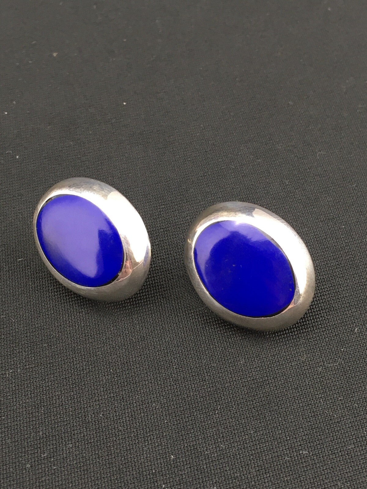 Blue Lapis Indian Navajo Sterling Silver Earrings 1999