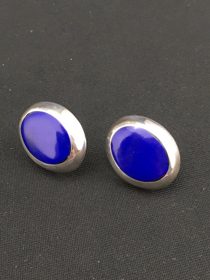 Blue Lapis Indian Navajo Sterling Silver Earrings 1999