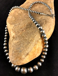 Navajo Graduated Beads Necklace 20" | Sterling Silver | Authentic Native American Handmade