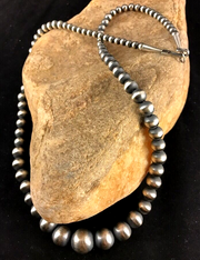Navajo Graduated Beads Necklace 20" | Sterling Silver | Authentic Native American Handmade